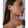 image:imagePAVOI Waterproof Reversible Chunky Hoop Earrings with Mixed Metals  14K Gold Plated Thick Two Tone Hoop Earrings Two Ways  Stainless Steel Hypoallergenic Statement Jewelry18 Millimeters
