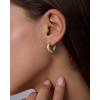image:imagePAVOI Waterproof Reversible Chunky Hoop Earrings with Mixed Metals  14K Gold Plated Thick Two Tone Hoop Earrings Two Ways  Stainless Steel Hypoallergenic Statement Jewelry18 Millimeters