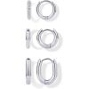 image:imagePAVOI Waterproof Huggie Hoop Earrings Set for Women  Stainless Steel Pack of 3 with Cubic Zirconia  Huggie Hoops Luxe Styles  Trendy Fashion Piercing JewelryWhite Gold