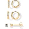 image:imagePAVOI Waterproof Huggie Hoop Earrings Set for Women  Stainless Steel Pack of 3 with Cubic Zirconia  Huggie Hoops Stud amp Luxe Styles  Trendy Fashion Piercing JewelryYellow Gold
