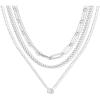 image:imagePAVOI Waterproof Layered Necklaces for Women  14K Gold Plated Multi Layered Chain and Pendant with Cubic Zirconia  Stainless Steel Trendy Gold Necklace StackWhite Gold