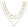 image:imagePAVOI Waterproof Layered Necklaces for Women  14K Gold Plated Multi Layered Chain and Pendant with Cubic Zirconia  Stainless Steel Trendy Gold Necklace StackYellow Gold