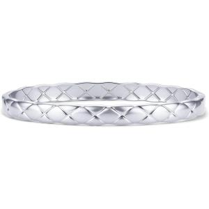 image:imagePAVOI Waterproof Bangle Bracelets for Women  14K Gold Plated Dainty Quilted Hinged Bangle Stack  Stainless Steel Gold Bracelet Trendy Fashion JewelryWhite Gold