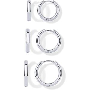 image:imagePAVOI Waterproof Hoop Earrings Set for Women  Stainless Steel MultiPack with Cubic Zirconia  Small amp Chunky Huggie Thin Hoops Cascade Graduated Styles  Trendy Fashion Piercing JewelryWhite Gold