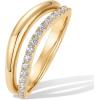 image:imagePAVOI 14K Gold Plated Wavy Split Ring  Wave Gold Stackable Rings for Women with Cubic Zirconia  Dainty Wedding Band  Trendy Bridal Fashion JewelryYellow Gold
