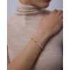 image:imagePAVOI 14K Gold Plated Paperclip Tennis Bracelets for Women  Link Chain Gold Bracelet for Women with Cubic Zirconia  Adjustable Trendy Bridal JewelryYellow Gold