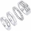 image:imagePAVOI 14K Gold Plated Stackable Rings for Women  Dainty Stackable Gold Ring Set of Four with Cubic Zirconia MultiBands  Trendy Fashion JewelryWhite Gold