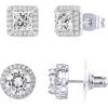 image:imagePAVOI Rhodium Flash Plated Halo Stud Earrings for Women  Elegant Cubic Zirconia Earrings  925 Sterling Silver Posts Hypoallergenic Studs