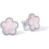 image:imagePAVOI 14K Gold Plated Clover Earrings for Women  Clover Stud Earrings Mother of Pearl amp Onyx Gemstone  Lucky Flower Design Huggie Hoop Trendy JewelryWhite Gold
