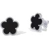 image:imagePAVOI 14K Gold Plated Clover Earrings for Women  Clover Stud Earrings Mother of Pearl amp Onyx Gemstone  Lucky Flower Design Huggie Hoop Trendy JewelryWhite Gold