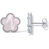 image:imagePAVOI 14K Gold Plated Clover Earrings for Women  Clover Stud Earrings Mother of Pearl amp Onyx Gemstone  Lucky Flower Design Huggie Hoop Trendy JewelryWhite Gold