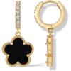 image:imagePAVOI 14K Gold Plated Clover Earrings for Women  Clover Stud Earrings Mother of Pearl amp Onyx Gemstone  Lucky Flower Design Huggie Hoop Trendy JewelryYellow Gold