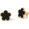 image:imagePAVOI 14K Gold Plated Clover Earrings for Women  Clover Stud Earrings Mother of Pearl amp Onyx Gemstone  Lucky Flower Design Huggie Hoop Trendy JewelryYellow Gold