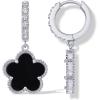 image:imagePAVOI 14K Gold Plated Clover Earrings for Women  Clover Stud Earrings Mother of Pearl amp Onyx Gemstone  Lucky Flower Design Huggie Hoop Trendy JewelryWhite Gold