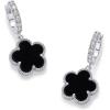image:imagePAVOI 14K Gold Plated Clover Earrings for Women  Clover Stud Earrings Mother of Pearl amp Onyx Gemstone  Lucky Flower Design Huggie Hoop Trendy JewelryWhite Gold