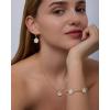 image:imagePAVOI 14K Gold Plated Clover Earrings for Women  Clover Stud Earrings Mother of Pearl amp Onyx Gemstone  Lucky Flower Design Huggie Hoop Trendy JewelryWhite Gold