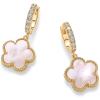 image:imagePAVOI 14K Gold Plated Clover Earrings for Women  Clover Stud Earrings Mother of Pearl amp Onyx Gemstone  Lucky Flower Design Huggie Hoop Trendy JewelryYellow Gold