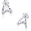 image:imagePAVOI 14K Gold Plated Stud Earrings for Women  Minimalist Gold Huggie Hoop Earrings with Round Cubic Zirconia  Hypoallergenic Dainty Trendy JewelryWhite Gold