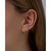 image:imagePAVOI 14K Gold Plated Stud Earrings for Women  Minimalist Gold Huggie Hoop Earrings with Round Cubic Zirconia  Hypoallergenic Dainty Trendy JewelryWhite Gold