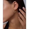 image:imagePAVOI Waterproof Chain Hoop Earrings for Women  14K Gold Plated Anchor Link Huggie Hoop Chain Earrings  Stainless Steel Lightweight Statement JewelryWhite Gold