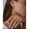 image:imagePAVOI Waterproof Gold Hoop Earrings for Women  14K Gold Plated Chunky Huggie Hoop Earrings with Cubic Zirconia Starburst  Stainless Steel Trendy Summer Fashion JewelryYellow Gold