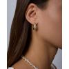 image:imagePAVOI Waterproof Gold Hoop Earrings for Women  14K Gold Plated Chunky Huggie Hoop Earrings with Cubic Zirconia Starburst  Stainless Steel Trendy Summer Fashion JewelryYellow Gold