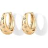 image:imagePAVOI Waterproof Gold Hoop Earrings for Women  14K Gold Plated Chunky Huggie Hoop Earrings with Cubic Zirconia Starburst  Stainless Steel Trendy Summer Fashion JewelryYellow Gold