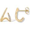 image:imagePAVOI 14K Gold Plated Stud Earrings for Women  Minimalist Gold Huggie Hoop Earrings with Round Cubic Zirconia  Hypoallergenic Dainty Trendy JewelryYellow Gold