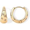 image:imagePAVOI Waterproof Gold Hoop Earrings for Women  14K Gold Plated Chunky Huggie Hoop Earrings with Cubic Zirconia Starburst  Stainless Steel Trendy Summer Fashion JewelryYellow Gold