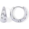 image:imagePAVOI Waterproof Gold Hoop Earrings for Women  14K Gold Plated Chunky Huggie Hoop Earrings with Cubic Zirconia Starburst  Stainless Steel Trendy Summer Fashion JewelryWhite Gold