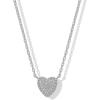 image:imagePAVOI 14K Gold Plated Necklaces for Women  Puffed Heart Pav Gold Necklace with Cubic Zirconia  Dainty Cute Heart Pendant Necklace Women  Trendy Hypoallergenic Romantic Everyday Jewelry GiftWhite Gold