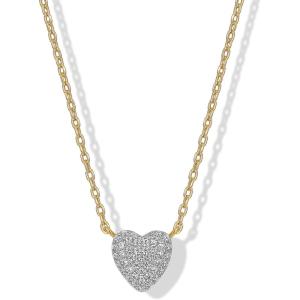 image:imagePAVOI 14K Gold Plated Necklaces for Women  Puffed Heart Pav Gold Necklace with Cubic Zirconia  Dainty Cute Heart Pendant Necklace Women  Trendy Hypoallergenic Romantic Everyday Jewelry GiftYellow Gold