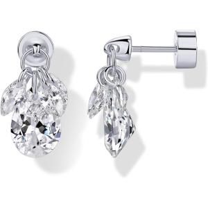image:imagePAVOI 14K Gold Plated Stud Earrings for Women  Dangle Drop Cubic Zirconia Flatback Gold Stud Earrings  Marquise amp Pear CZ  Hypoallergenic Multiple Piercing Earscape Trendy JewelryWhite Gold