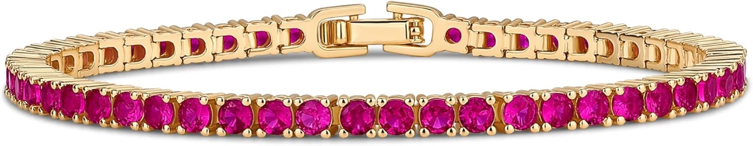 image:imagePAVOI 14K Gold Plated Colorful Tennis Bracelets for Women  Gold Tennis Bracelet with Colored Cubic Zirconia  Hypoallergenic Summer Color CZ Jewelry GiftYellow Gold