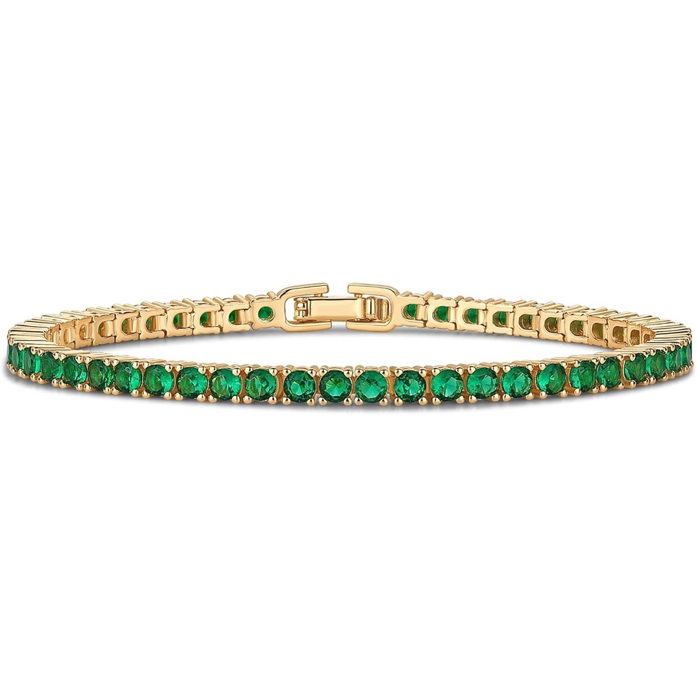image:imagePAVOI 14K Gold Plated Colorful Tennis Bracelets for Women  Gold Tennis Bracelet with Colored Cubic Zirconia  Hypoallergenic Summer Color CZ Jewelry GiftYellow Gold