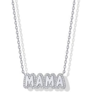 image:imagePAVOI 14K Gold Plated Mom Necklace for Women  Cubic Zirconia Mama Necklace Gold Jewelry Gifts for Mothers Day  Dainty Pendant New Mom JewelryMama Bubble