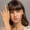 image:imagePAVOI 14K Gold Plated Eternity Ring for Women  SquareCut Cubic Zirconia Rings  Stackable Love Wedding BandWhite Gold