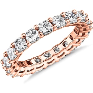 image:imagePAVOI 14K Gold Plated Eternity Ring for Women  SquareCut Cubic Zirconia Rings  Stackable Love Wedding BandRose Gold