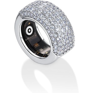 image:imagePAVOI 14K Gold Plated Pave Smart Ring Cover for Women  Statement BandWhite Gold