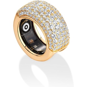 image:imagePAVOI 14K Gold Plated Pave Smart Ring Cover for Women  Statement BandYellow Gold