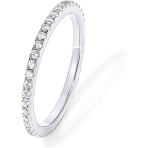image:imagePAVOI Gold Plated Solid 925 Sterling Silver CZ Simulated Diamond Stackable Ring Eternity Bands for Women1Pack White Gold