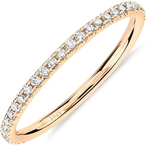 image:imagePAVOI Gold Plated Solid 925 Sterling Silver CZ Simulated Diamond Stackable Ring Eternity Bands for Women1Pack Yellow Gold